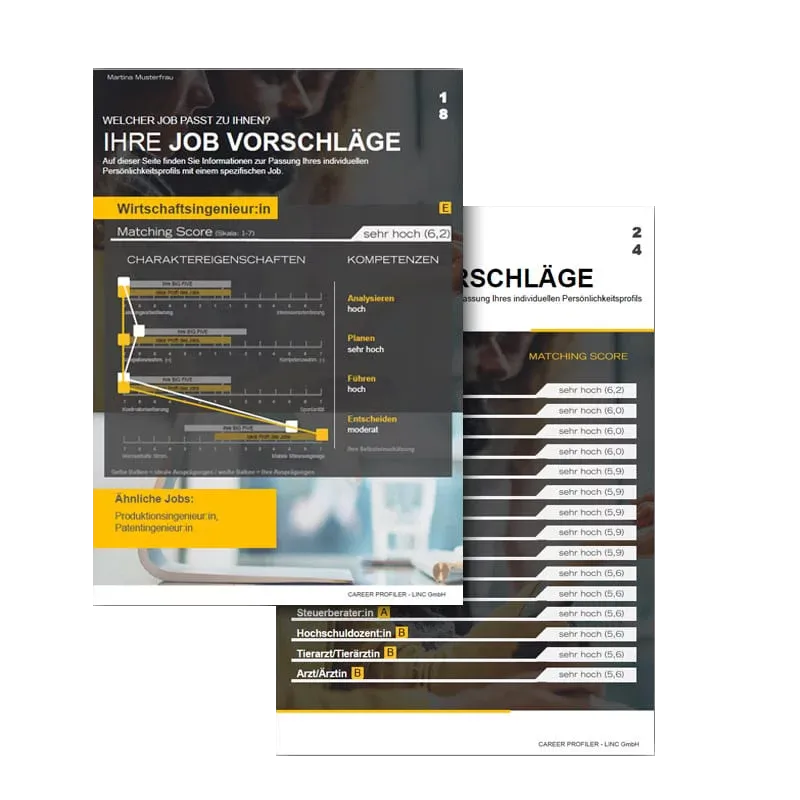 Screenshots Career Profiler Jobvorschläge